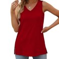 thumbnail image 4 of yillto Womens Tank Tops V Neck Sleeveless Loose Summer Shirts Casual Tunic Tee Tanks Blouse Outfits, 4 of 6