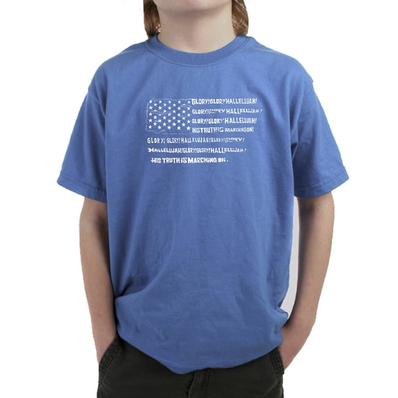 Boy's Word Art T-shirt - Glory Hallelujah Flag