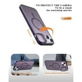 thumbnail image 3 of Dteck Camera Metal Ring Stand Case for iPhone 15 Plus / 14 Plus,Shockproof TPU Magnetic Mag-Safe Case Matte PC Slim Back Cover,Purple, 3 of 6