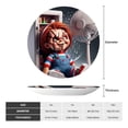 thumbnail image 4 of Lsque Chucky Pattern Ceramic Decorative Plate Decorative Plates with Display Stand Personalized Porcelain Plate Ceramic Ornaments for Wall Hanging Decoration-8in, 4 of 6