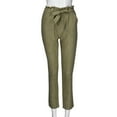 thumbnail image 6 of Sngxgn Women's Pants Casual Trouser Pants Elastic Waist Slim Pockets(Green,S), 6 of 9