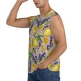 thumbnail image 3 of Lsque Lavender Flowers Print Men's Cotton Blend Sleeveless Muscle Shirts (S-3XL)- Moisture Wicking, Odor Protection, UPF 30+,3X-Large, 3 of 8