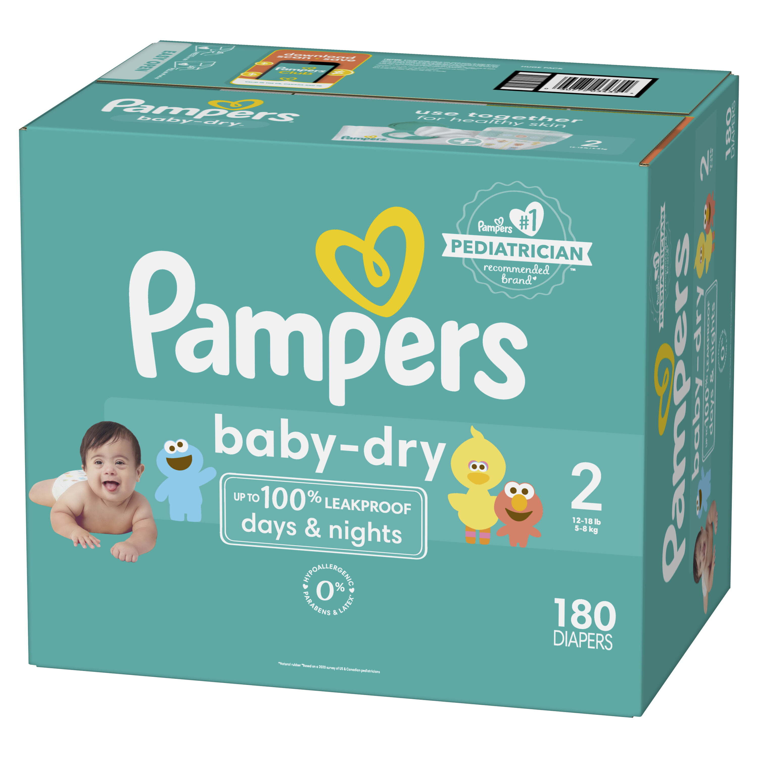 pakket stoomboot Van toepassing zijn Pampers Baby Dry Diapers Size 2, 180 Count (Choose Your Size & Count) -  Walmart.com