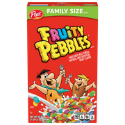 Post Fruity PEBBLES Breakfast Cereal, Gluten Free, 10 Vitamins and Minerals, Breakfast Snacks, Sweetened Rice Cereal, 20.5 Oz