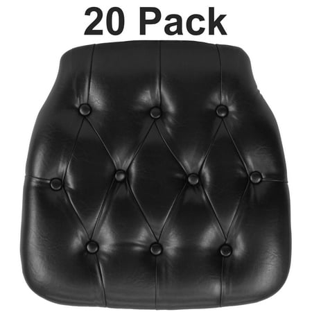 

BizChair 20 Pack Hard Black Tufted Vinyl Chiavari Chair Cushion