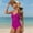 Hot Pink, variant on Women's Starfish Accent Cutout One-Piece Swimsuit, Halter Neck Sleeveless Bathing Suit with Ruched Waist Wine L