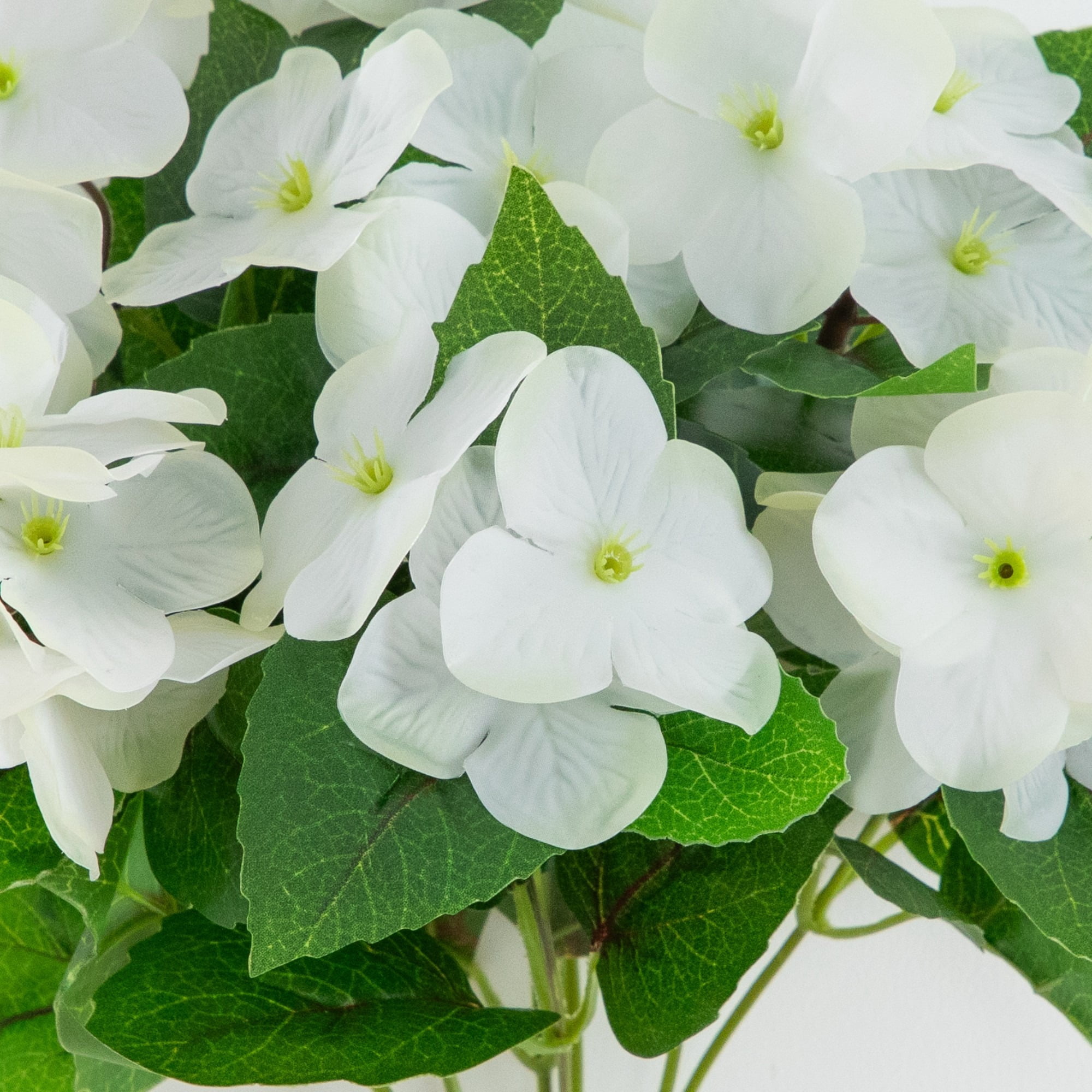 Nearly Natural UV-Resistant Artificial Hydrangea Bush Plant - 14" - White - Set of 6