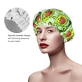 thumbnail image 2 of Kdxio Avocado color cute animals Print Shower Cap for Women,Elastic and Reusable,Double Waterproof Layers Bathing Hat, 2 of 6