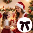 thumbnail image 4 of C Christmas Magic Wand Velvet Bow Ribbon Decoration Set 12 Pieces For Tree Gift Wrapping Party Decor Dark Red Color, 4 of 7
