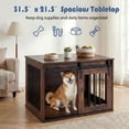 thumbnail image 5 of ELLEGNT Sliding Barn Door Dog Crate – Heavy Duty Metal Frame Wooden Kennel, 31.5" Decorative End Table for Small & Medium Dogs, Rustic Brown, 5 of 9