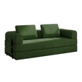thumbnail image 4 of Bellemave 4-in-1 Folding Convertible Sofa Bed,Boneless Couch with Fixed-Shape Frame,Corduroy Loveseat Sleeper with Pull Out Bed,Floor Sofa Modular Futon Couch for Living Room Bedroom Lounge (Jade), 4 of 8