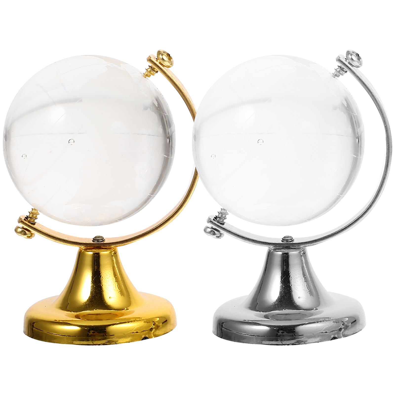 2Pcs Clear Glass Balls Decorative Glass Crystal Balls Decorative Glass