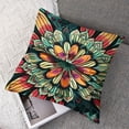thumbnail image 7 of BANET Throw Pillow Cover Set of 2, Design Wavy Flowers Like Art, Decorative Square Covers for Couch Bed &amp; Sofa, Brown Green and Yellow 22x22in, 7 of 7