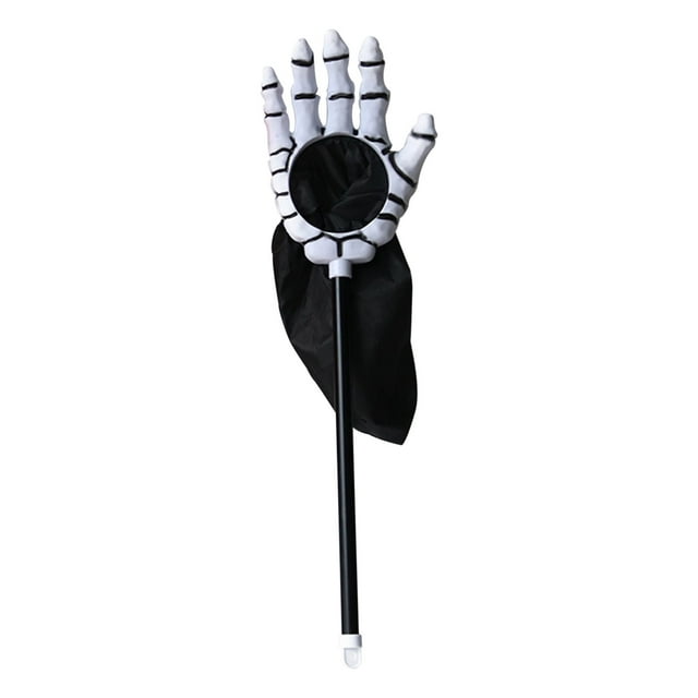 YIMWNYI 2Pcs Halloween Palm Skeleton Candy Bag, Reusable Candy Holder, Skull Design, Perfect for Trick or Treating, Fun Halloween Party Supplies, Lightweight and Washable Halloween Props