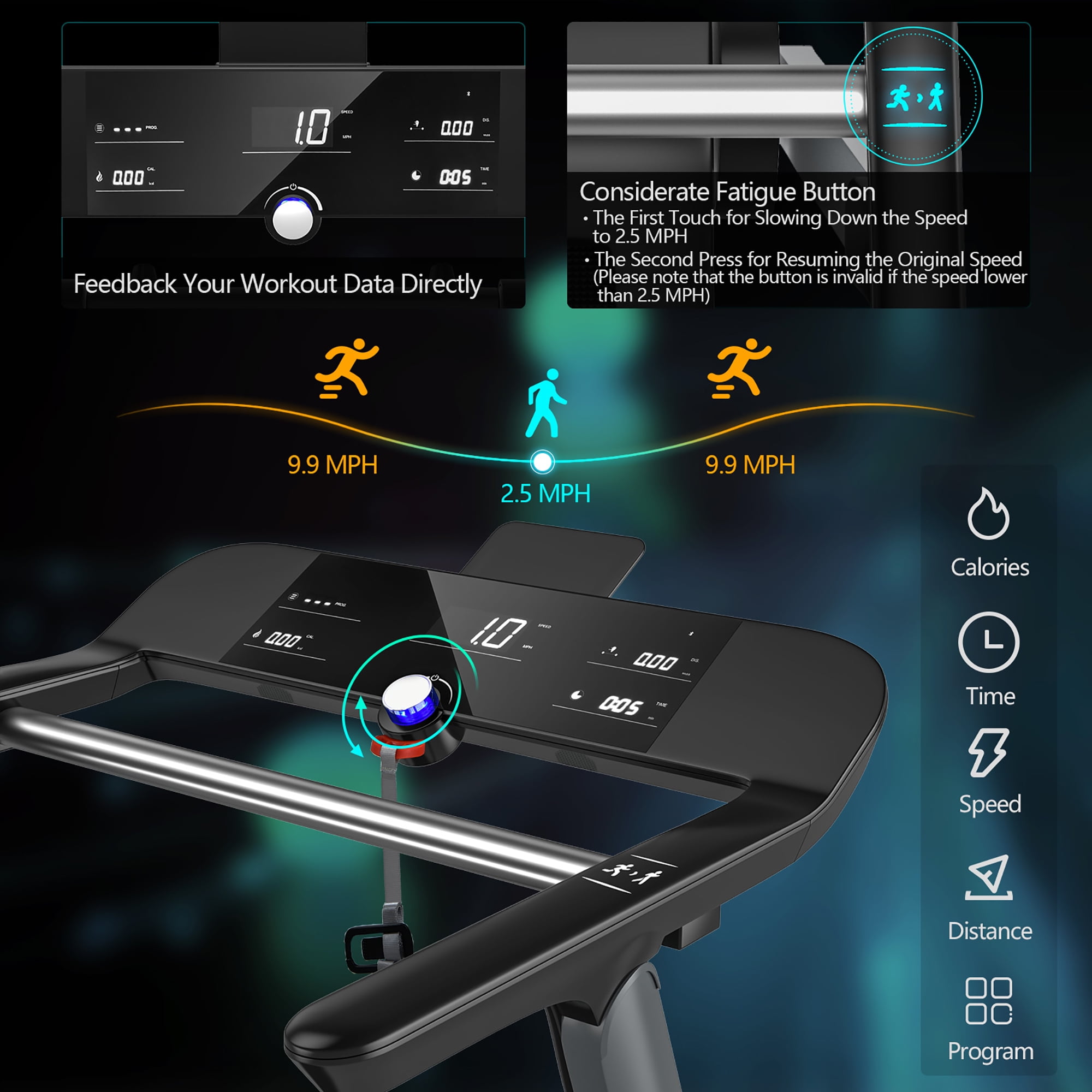 Costway Folding Electric Treadmill Jogging MachineBluetooth10 Preset Programs