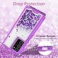 thumbnail image 3 of Galaxy Wireless Case for Galaxy Note 20 Ultra, Hard Clear Glitter Sparkle Flowing Liquid Heavy Duty Shockproof Three Layer Protective Bling Cases for Samsung Galaxy Note 20 Ultra Case - Purple, 3 of 7