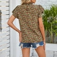 thumbnail image 4 of Blusa suelta con cuello en V y manga corta con estilo para mujer OAVQHLG3B Store lin121212, 4 of 5