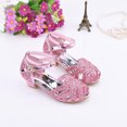 thumbnail image 5 of HAOTAGS Dance Shoes for Toddler Girls, Sparkle Latin Breathable Sequin Princess Dance Sneakers Sandals Pink 32, 5 of 9