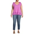thumbnail image 3 of Terra & Sky Women's Plus Size Knit Tank Top with Tie Shoulder, 3 of 5