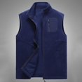 thumbnail image 2 of Lixiuxyad Casual Loose Men And Women Solid Casual Stand Up Collar Vest Sleeveless Jacket Blue, 2 of 6