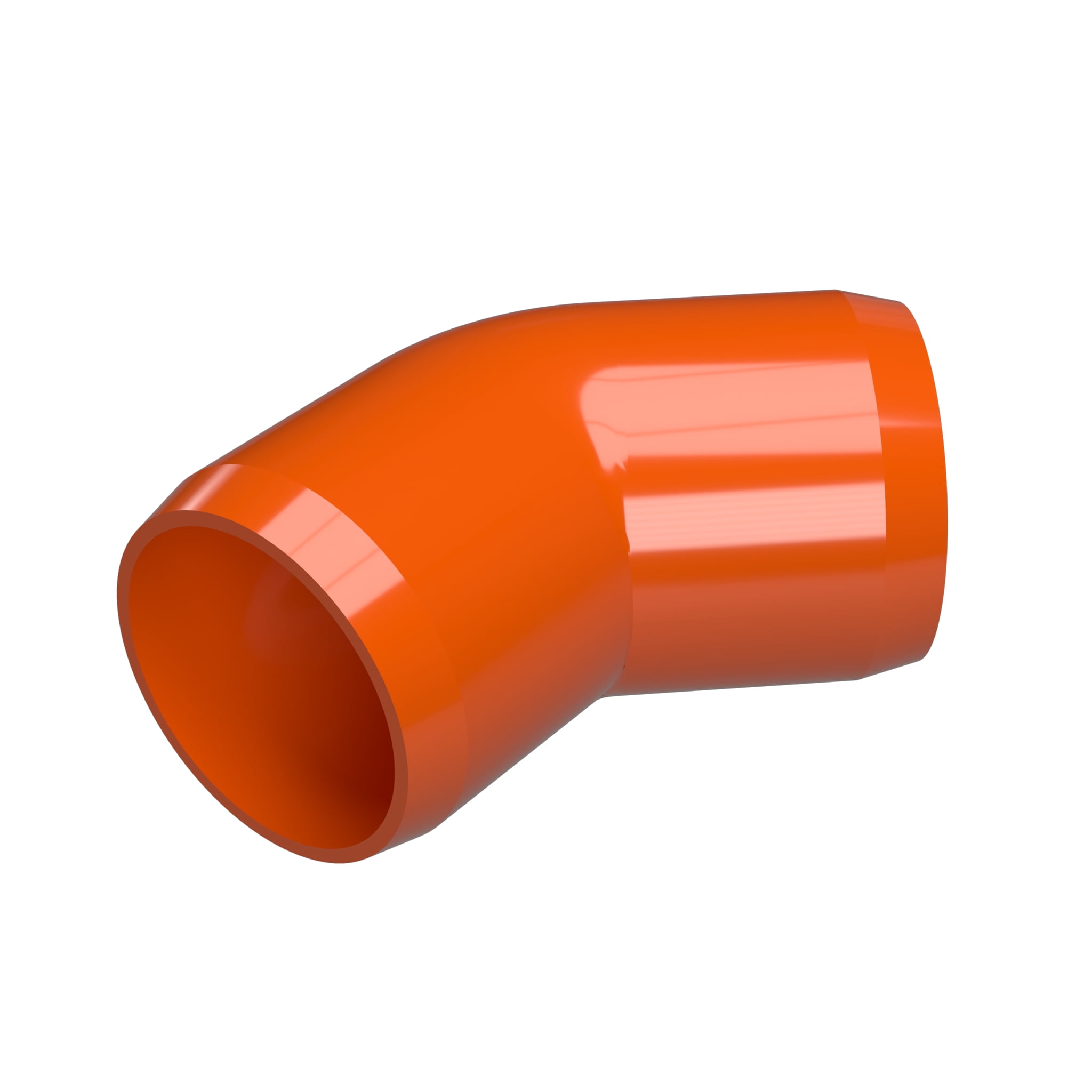 FORMUFIT F11445E-OR-4 45 degree Elbow PVC Fitting, Furniture Grade, 1-1/4' Size, Orange , 4-Pack