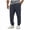 Dark Blue, variant on DxhmoneyHX Cotton Pants for Men Elastic Waist Drawstring Straight Leg Athletic Pants Classic Fit Summer Workout Gym Joggers Pants with Pockets