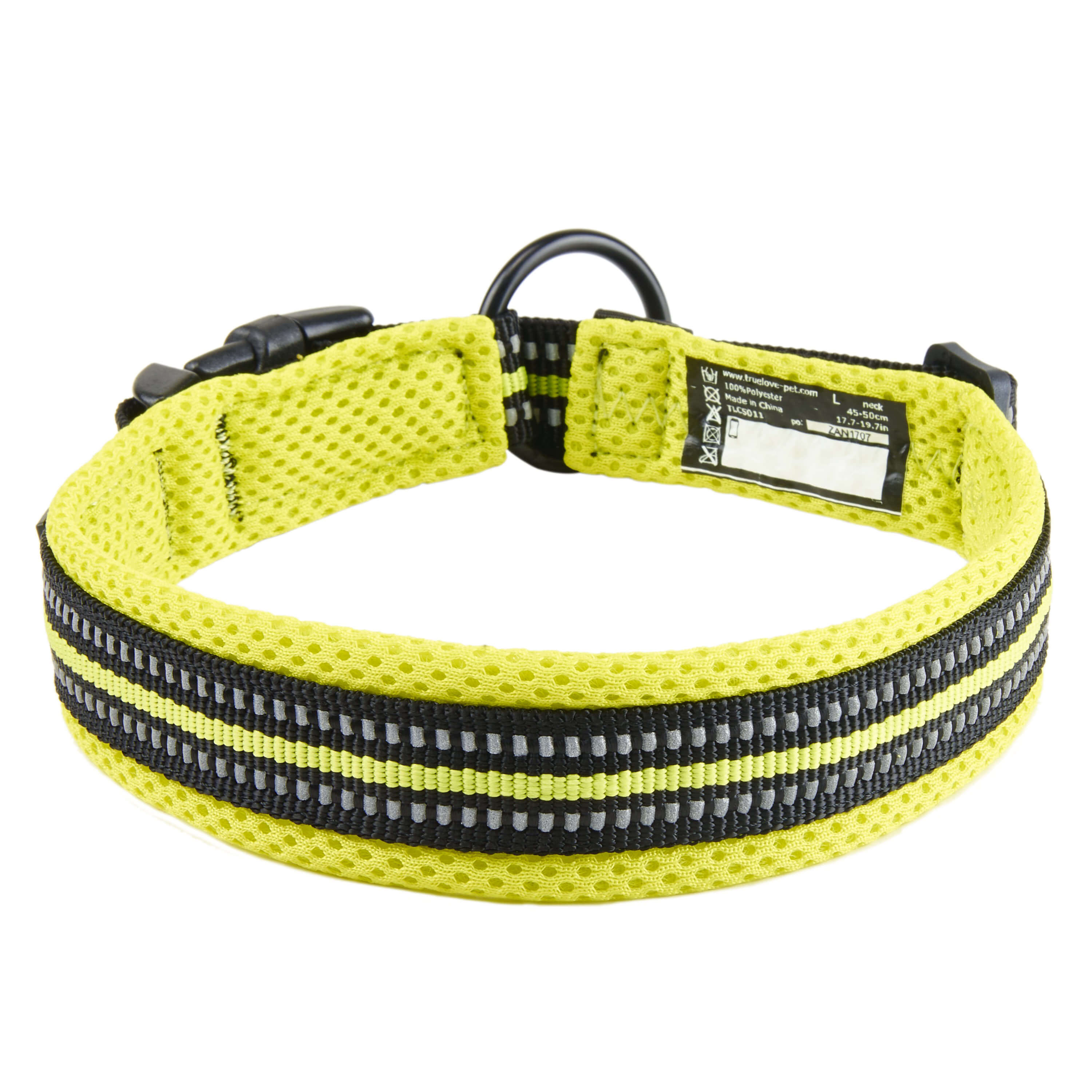 Truelove Reflective Dog Collar with Plastic Clipin Buckle, Highgrade