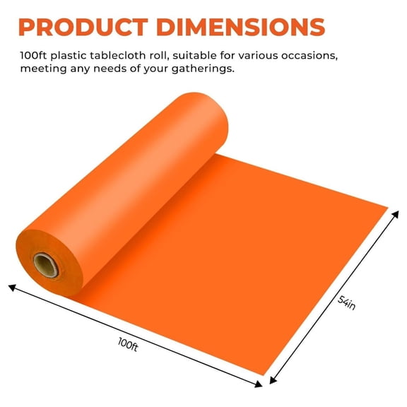 Feet Plastic Table Cover Roll Premium Disposable Plastic Tablecloth for All Type/Shape Tables