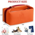 thumbnail image 5 of Fammart Travel Makeup Bag, Waterproof Canvas Cosmetic Bag Make Up Organizer Case for Women, Large Toiletry Bag Skincare Pouch for Toiletries Accessories Brushes, 5 of 8