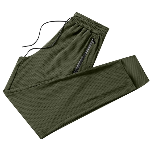 Plebaso Mens Athletic Pants Breathable Jogger Pants with Zipper Pockets Running Exercise Sports Pants
