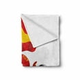 thumbnail image 2 of Spain Soft Flannel Fleece Throw Blanket, Funny Cartoon Graphic of Octopus with a Flag and Soccer Ball Print, Cozy Plush for Indoor and Outdoor Use, 50" x 70", Vermilion Yellow and White, by Ambesonne, 2 of 6