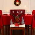 thumbnail image 6 of Luoshdecor Christmas Chair Back Covers, Winter Red Reindeer Santa Snowman Chair Cover for Kitchen Holiday Home Party 18x21 in, 6 of 6