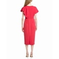 thumbnail image 2 of Badgley Mischka womens  Side Drape Cape Cocktail Dress, 8, Red, 2 of 3