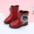 thumbnail image 4 of Otqutp Baby Flat Sneakers Kids Baby Girls Princess Shoes Fashion Bowkont Cotton Boots 4 to 13 Years Autumn Winter Snow Boots, 4 of 4