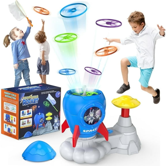 Outdoor Toys for Kids Ages 4-8, Rocket Launcher Toy Games,Outside Yard Activities Toddler Toy 3 4 5 6 7 8 Family Backyard Games, Christmas Birthday Gift for Boys Girls