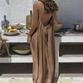 thumbnail image 2 of XIAOCHA Eyelet-Embroidered Maxi Dress for Women Spaghetti-Strap Scoop-Neck Summer Beach Tunic Gown, 2 of 8