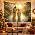 thumbnail image 3 of River Baptism Scene Tapestry Wall Hanging, 3 of 7
