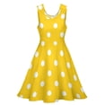 thumbnail image 2 of 2024 Gift Birthday Vestido Printed Women Dress Skate Casual Waist High Dresses Elegant Print Retro Dress Dots Polka Yellow, 2 of 6