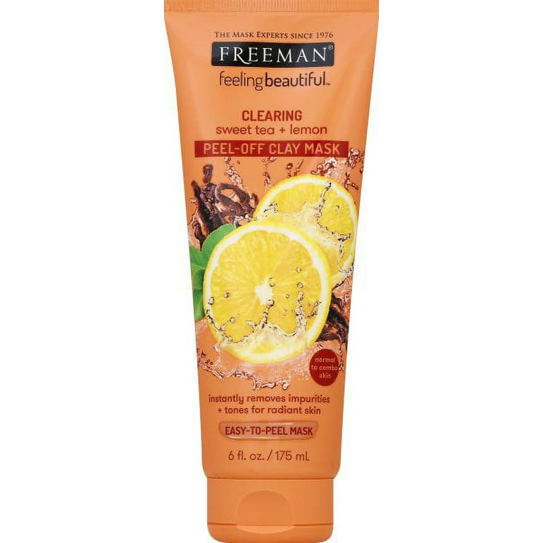 Freeman Peel-Away Clay Mask, Purifying Sweet Tea & Lemon, 6 oz