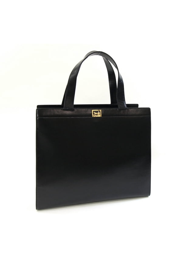 Pre-Owned Celine tote bag, black leather hand tote, old women's, CELINE (Good)