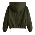 thumbnail image 6 of Ihhxva Jacket for Women Hooded Windbreaker with Drawstring Zip-Up Outerwear, Lightweight Rain Coat Pockets Outdoor Activities S-2XL, 6 of 9