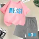 thumbnail image 3 of Nueva camiseta y pantalones cortos con estampado de Messi para niños y adolescentes, conjunto de 2 piezas, ropa de fútbol para niños y niñas, traje deportivo de moda de manga corta de verano, 3 of 5