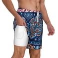 thumbnail image 2 of Kdxio Ethnic Mandala Print Men'S Swim Trunks With Compression Liner 7 Inch Inseam Quick Dry Swim Shorts, 2 of 7
