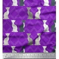 thumbnail image 1 of Soimoi Purple Cotton Voile Fabric Quatrefoil Cat Animal Print Sewing Fabric BTY 58 Inch Wide, 1 of 3