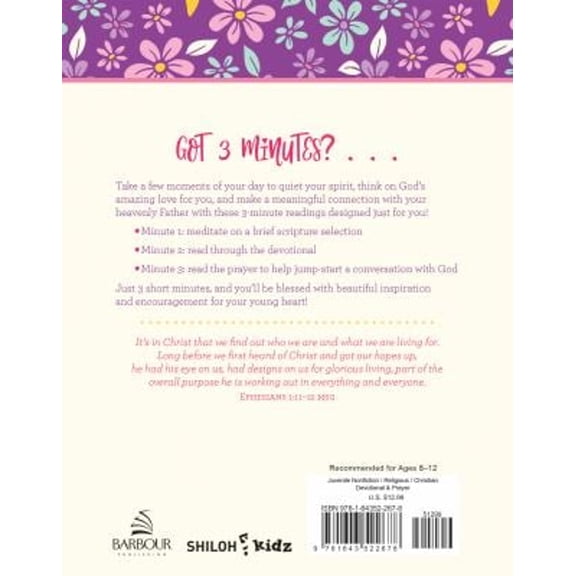 Pre-Owned 3-Minute Devotions for Girls (Paperback) 1643522671 9781643522678