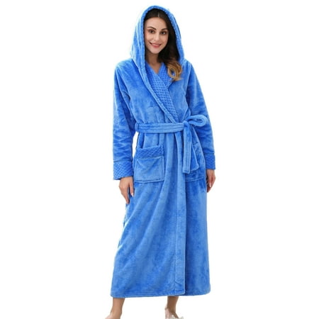

Richie House Women s Fleece Robe with Hood RHWN2233
