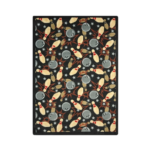 Retro Bowl 3'10" x 5'4" Area Rug In Color Midnight