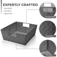 thumbnail image 7 of Sorbus Woven Basket Bin Set - Shelf Storage Tote Baskets for Household Items - Stackable with Woven Straps & Built-in Carry Handles (Gray), 7 of 7
