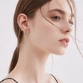 thumbnail image 3 of Gold Cartilage Tiny Hoop Earrings Set Sterling Silver Hinged Huggie Hoops for Women Men 5 Pairs, 3 of 5