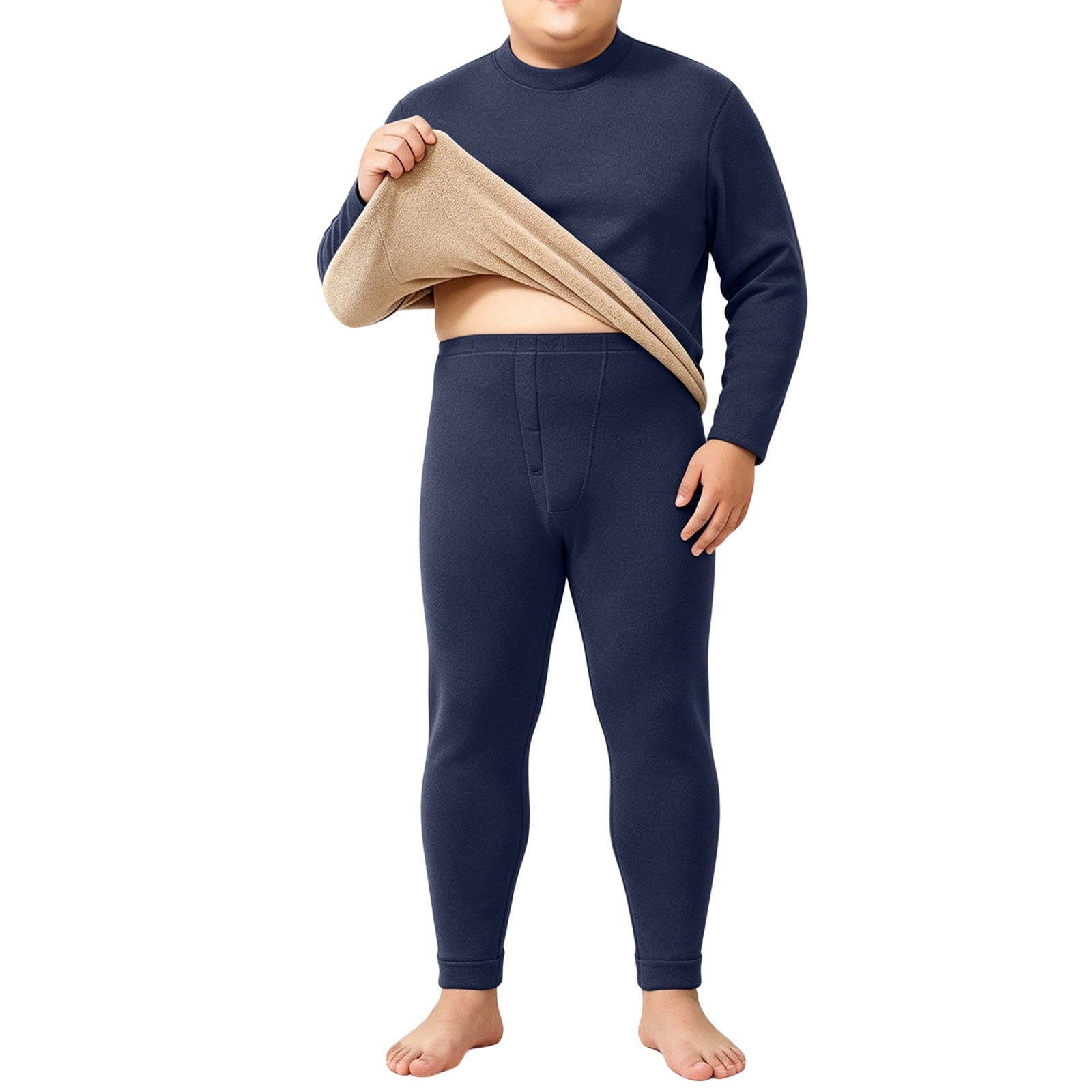 Mens Thermal Underwear Long Johns Set Size 4XL Cold Weather Hunting Base Layer Fleece Lined Top & Bottom. Moisture Wicking Stretch Warm Winter Gear for Skiing Outdoor
